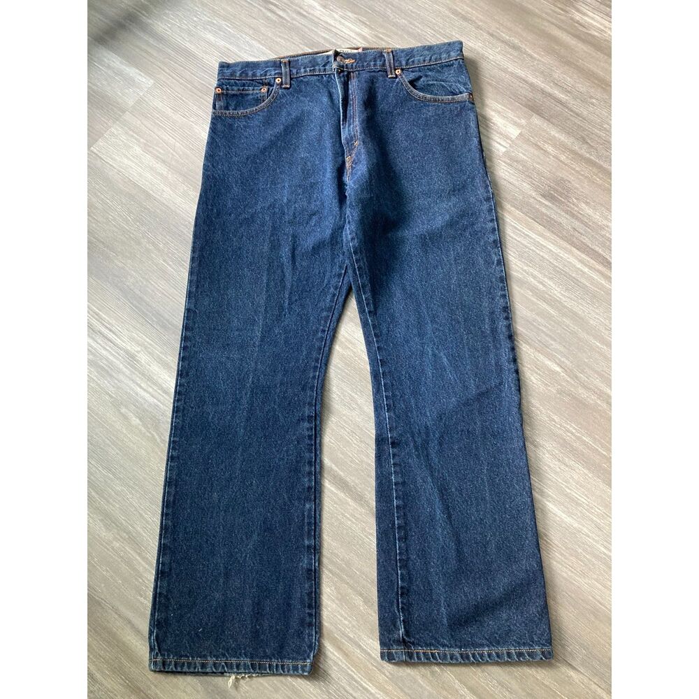 Vintage Levi's 517 Bootcut Jeans Dark Wash Cotton 35x30 Y2K 2000s